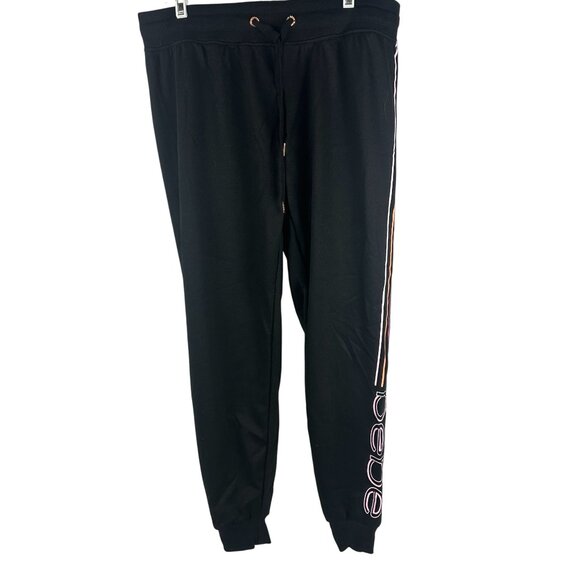 Bebe Sport Womens Jogger Pants Black Cotton/Polyester Blend Size L - Picture 1 of 6